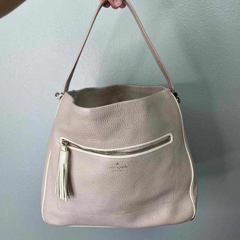 Kate Spade New York Pumice & Cement Michaela Chester Street Leather Shoulder - Picture 1 of 16